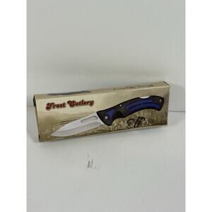 Frost Cutlery FC-14 Folding Pocket Knife Black Blue Handle 3in Blade
